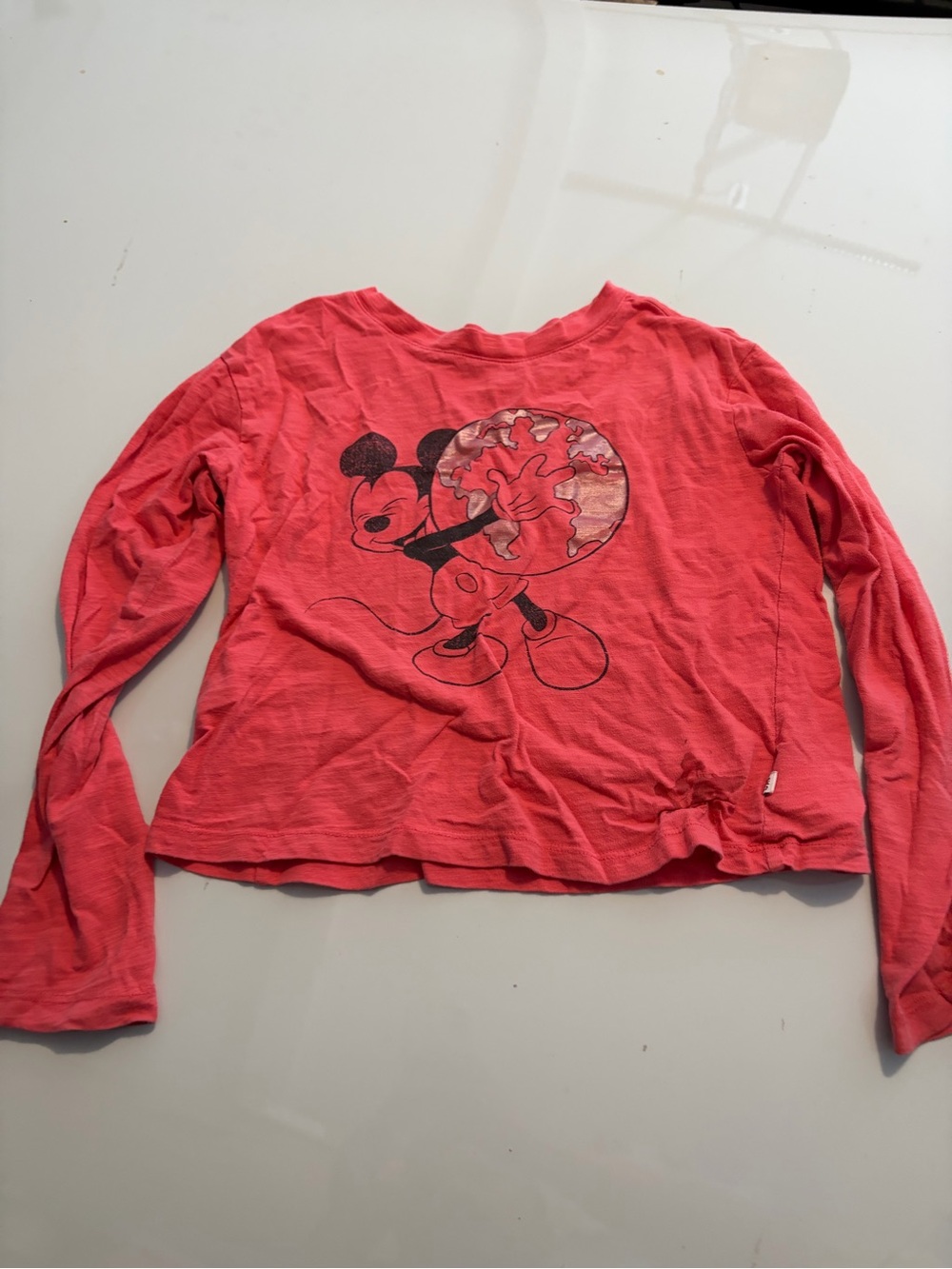 Disney Gap collaboration Long-Sleeve Pink Mickey Graphic Tee size medium